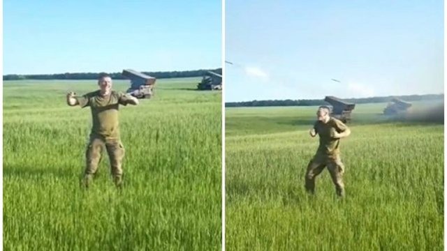 Ushtari ukrainas nuk mban emocionet, gëzohet kur sulmon me raketa forcat ruse
