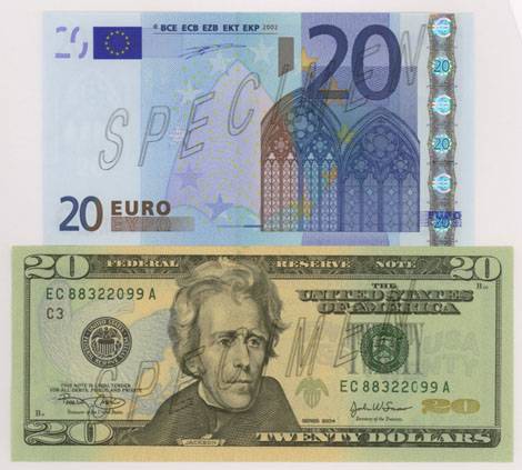 Euro forcohet ndjeshëm ndaj dollarit